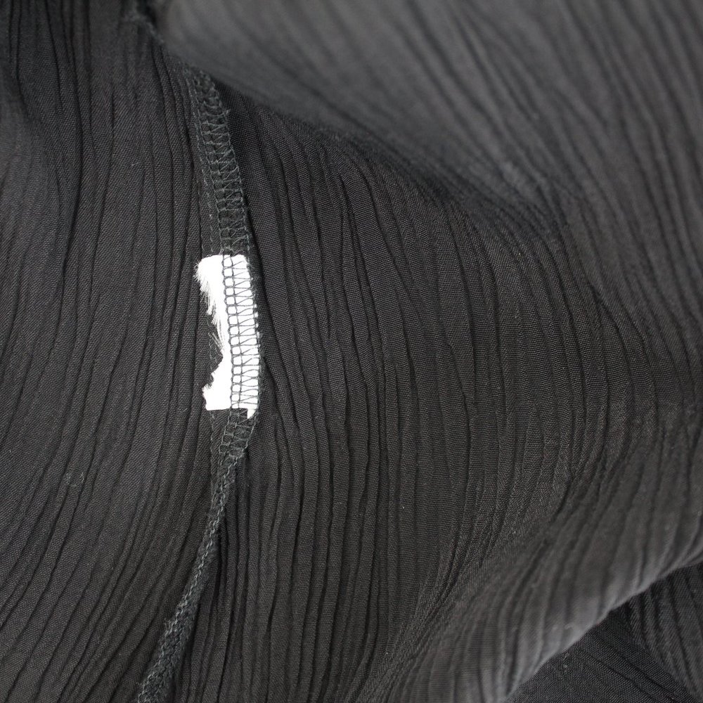 Rue Stiic Crinkle Textured Mini Dress Flutter Sleeve Keyhole Tie Black Small - Picture 16 of 16